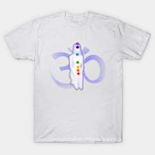 Chakra Mediation-White with OM T-Shirt